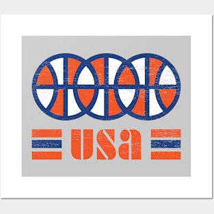 USA Old School Basketball Throwback Posters and Art